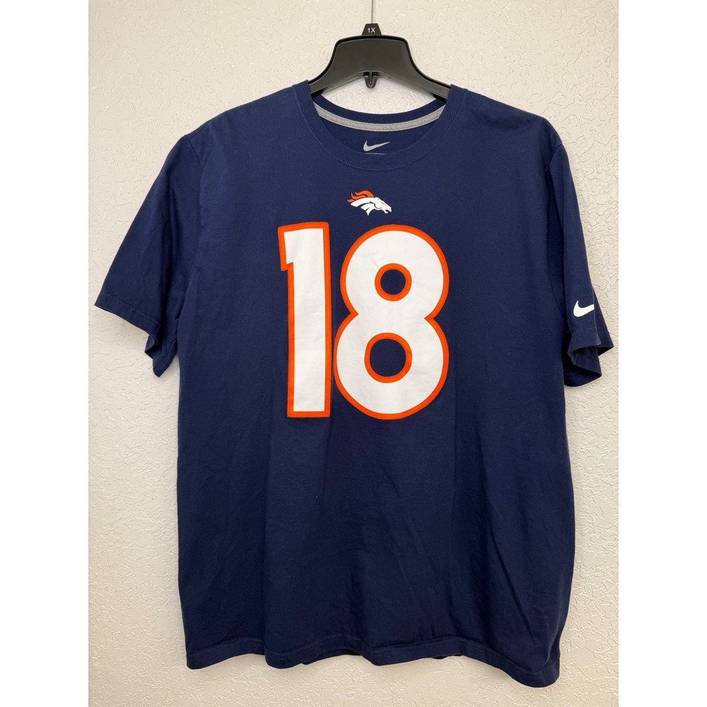 Nike Denver‎ Broncos Manning 18 XXL Navy Blue NFL T-Shirt Men's